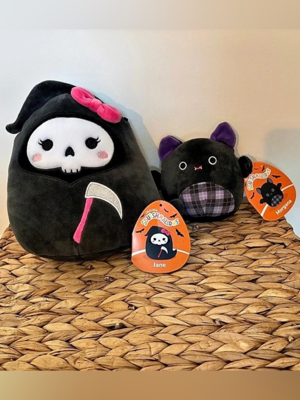 Squishmallows Halloween Lot Jane Grim Reaper Morgana Bat With Tags